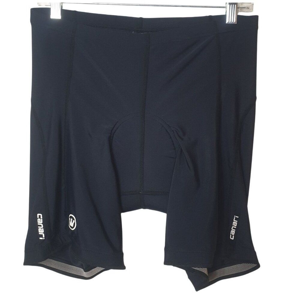 Canari Womens Padded Cycling Shorts XL Black White Mid Length Sports Ergonomic